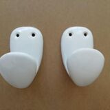 Lot de 2 patères en porcelaine