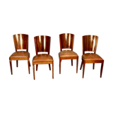 Set of 4 chairs "gondole" art deco in palissandre