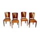 Set of 4 chairs "gondole" art deco in palissandre
