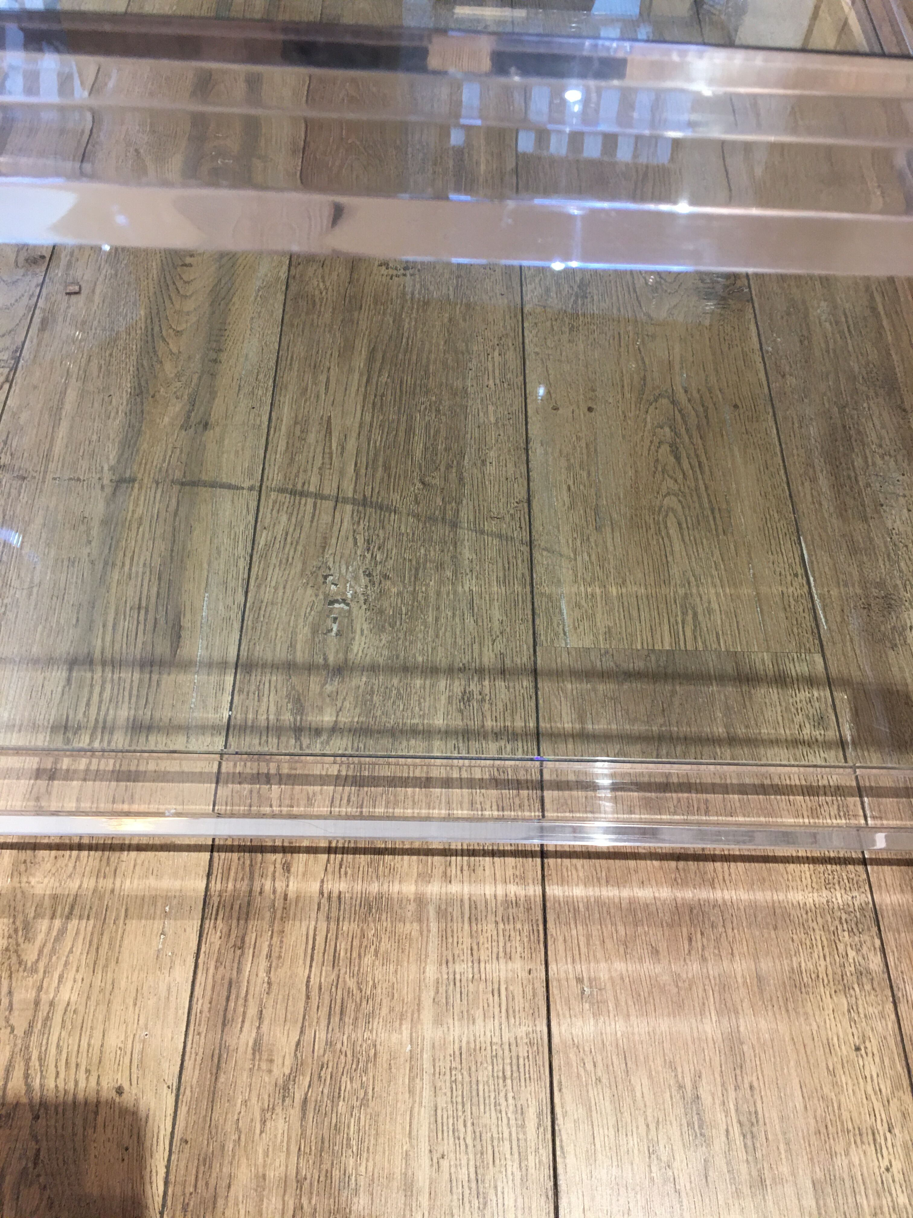 Glass and plexiglass coffee table