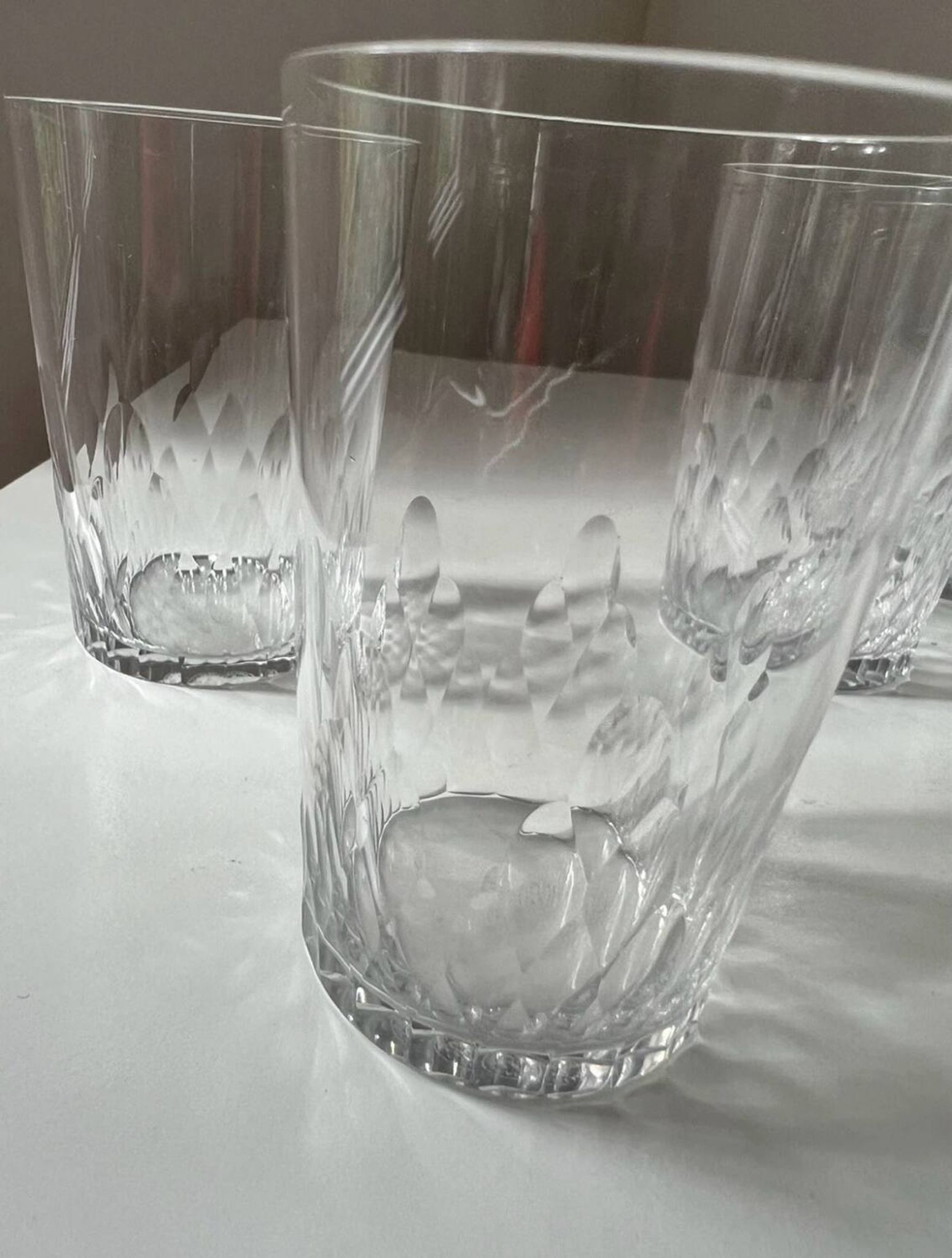 Ensemble de 7 gobelets cristal Baccarat modèle Richelieu Champigny