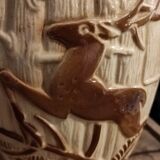 French vintage pitcher of St Clément, with a deer
