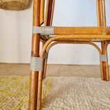 Vintage Gaty bar stools in two-tone rattan and cane.