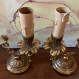 Bronze candlesticks lamp bases