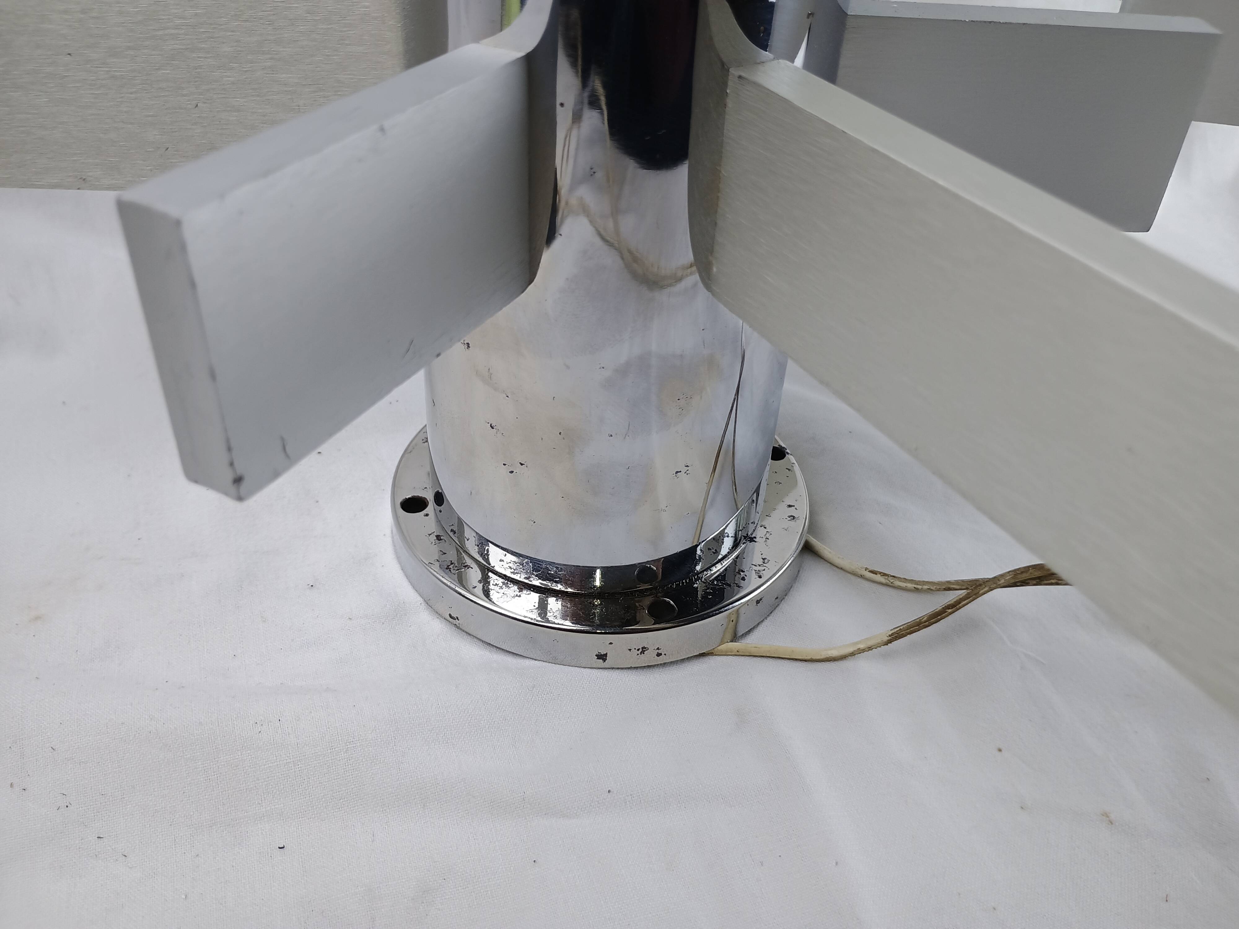 Pair of vintage Italian chrome and glass wall lights, 1960s Sciolari.