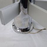 Pair of vintage Italian chrome and glass wall lights, 1960s Sciolari.