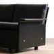 Dieter Rams Model 620 two seater sofa in black leather for Vitsoe, 1980s