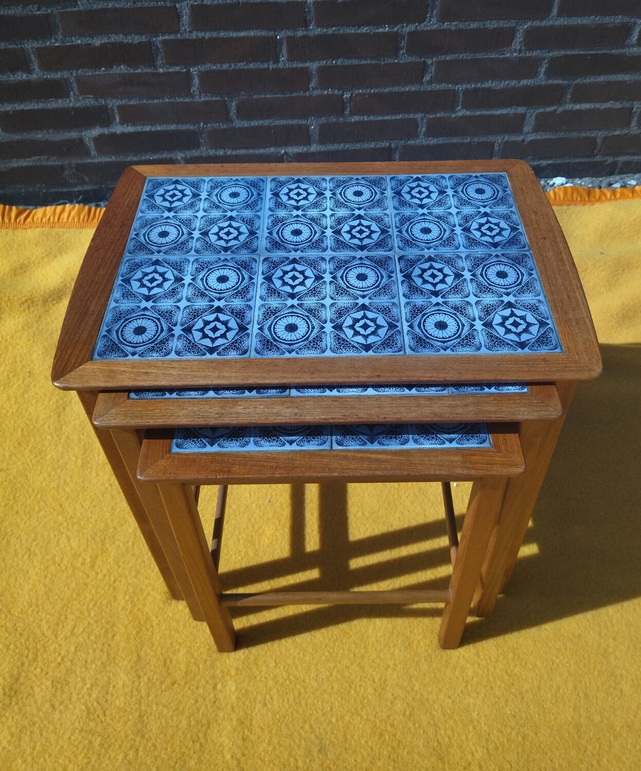 Teak nesting table, Danish