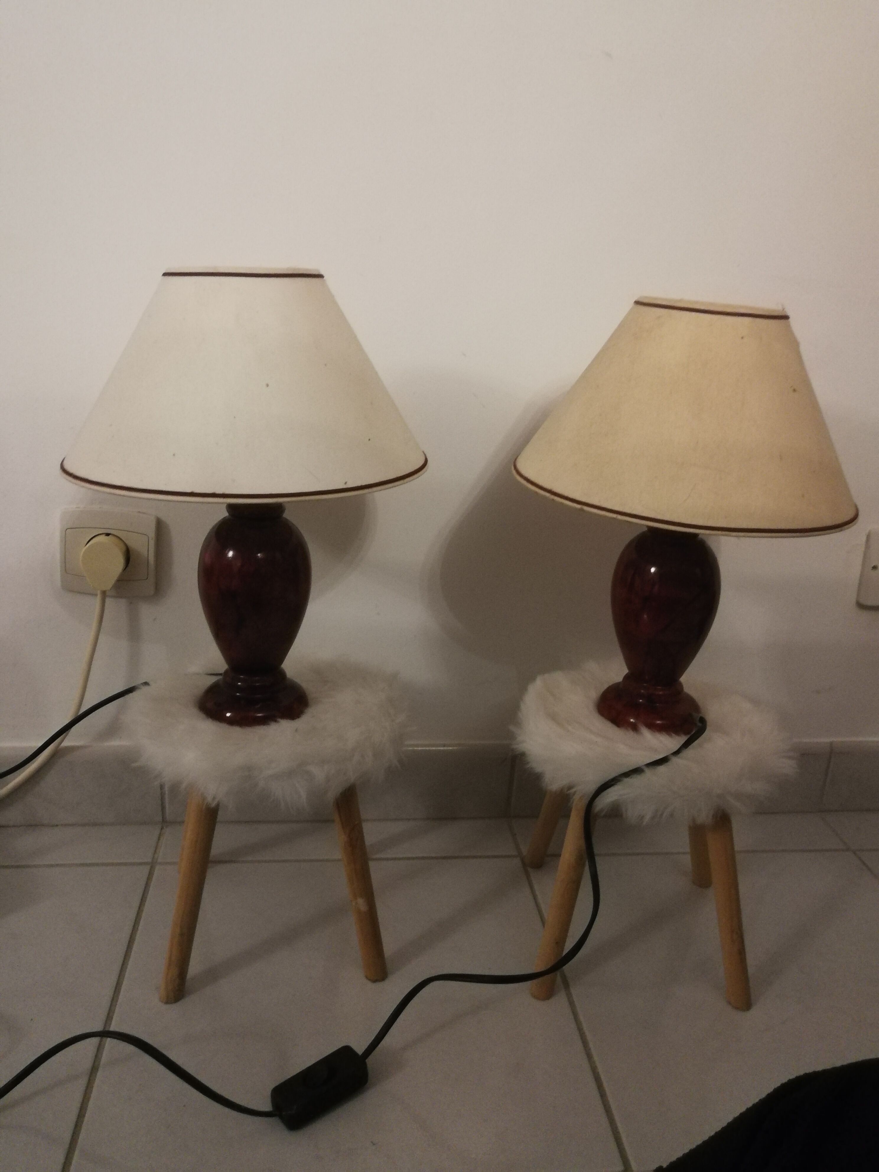 Duo of bedside lamps