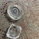 Set of two elegant vintage transparent glass and crystal ashtrays