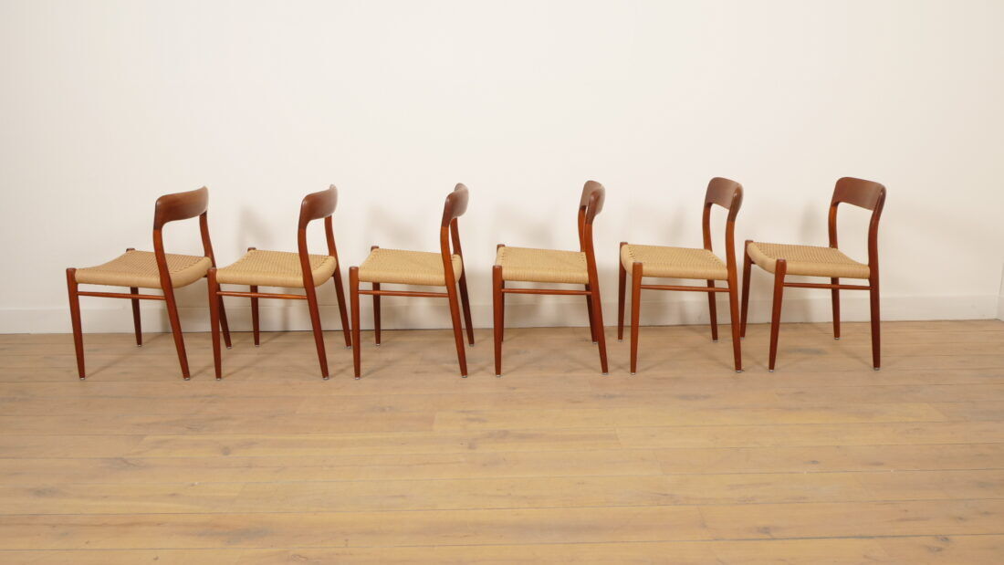 6 x vintage dining chairs | Niels Otto Møller | Model 75 | Teak