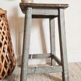 Patinated grey vintage painter's stool