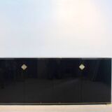 Pierre Vandel Paris Black Lacquered French Sideboard