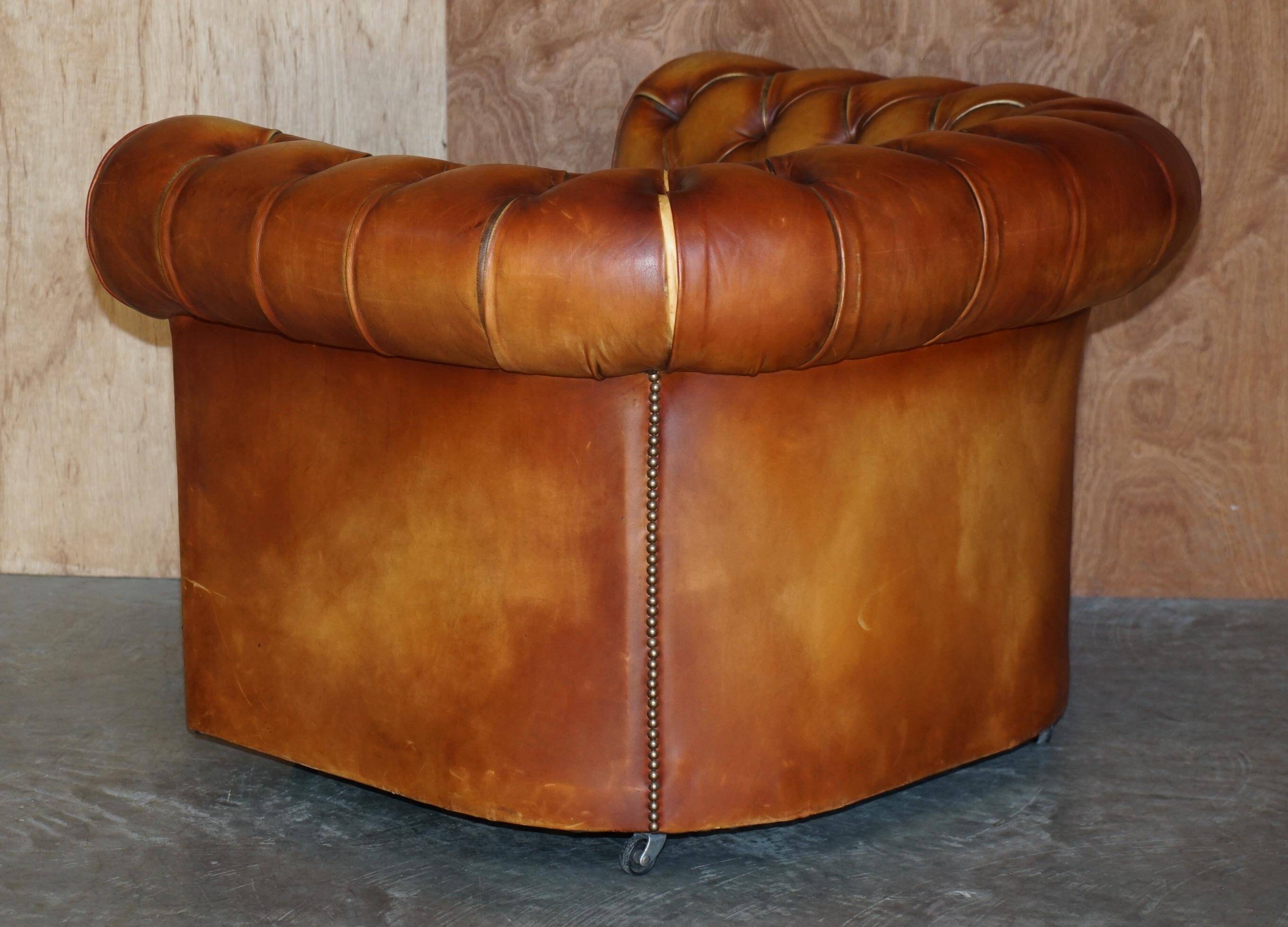 Chesterfield suite three-piece leather set