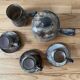 Vallauris set from the 1960s, coffee pot, milk jug, and cups by Félix Céram.