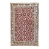 1970s Turkish Oushak Handmade Wool Cotton Pink Area Rug 112x175