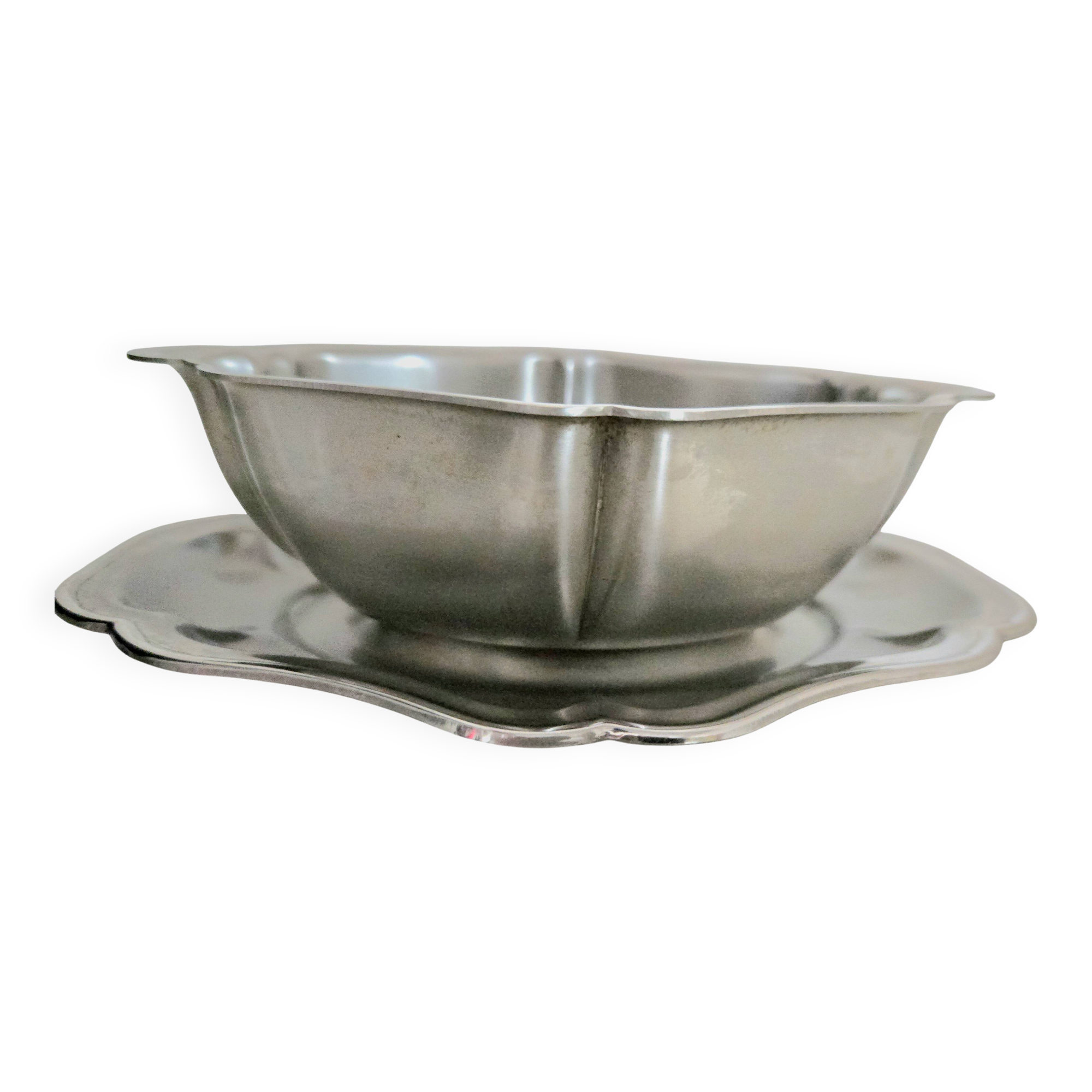 Patinated stainless steel sauceboat