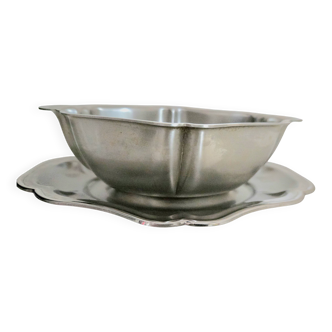 Patinated stainless steel sauceboat