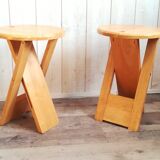 Paire de tabourets pliants