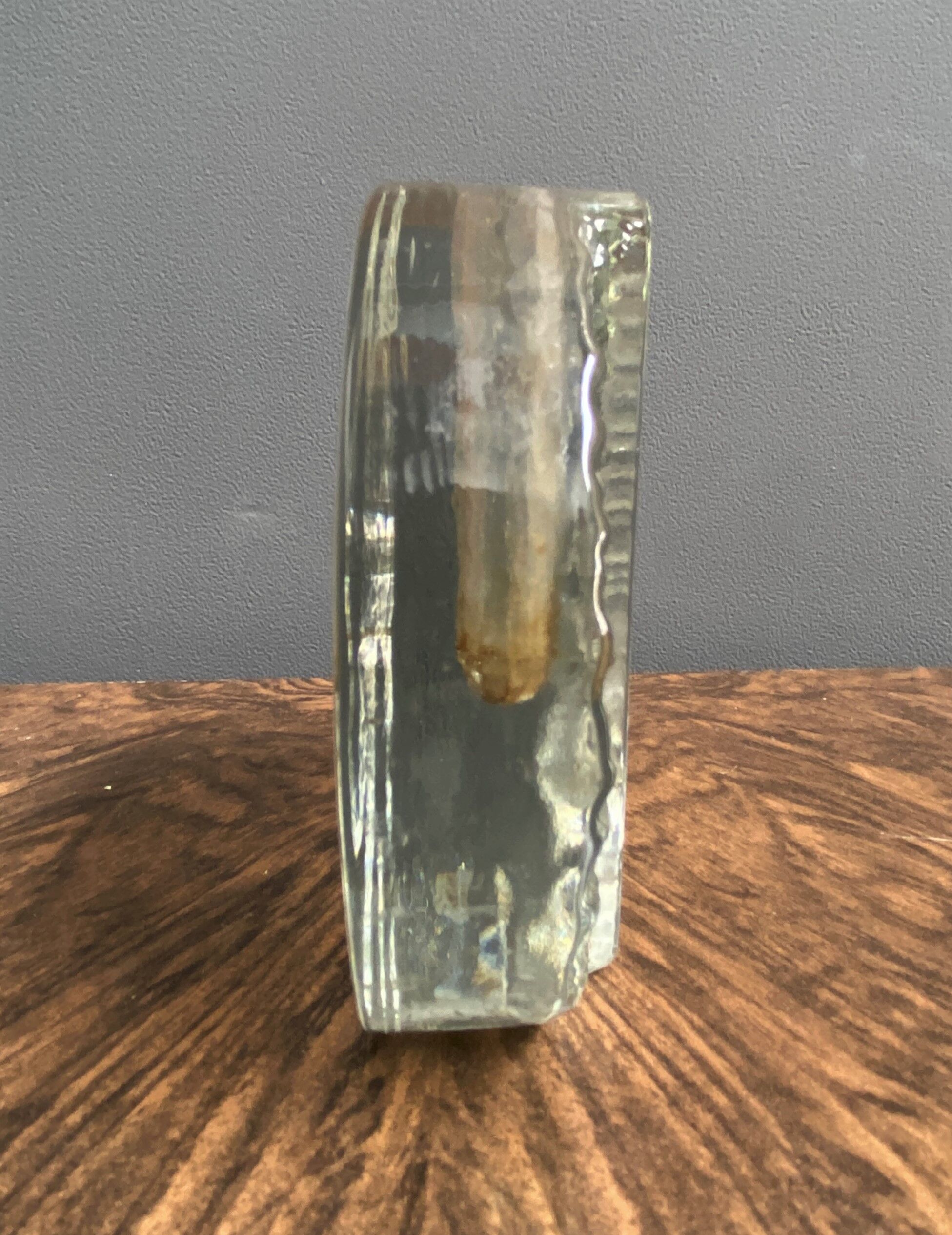 Glass Bud Vase, Walther Solifleur, Iceberg, Crystal, Glass Vase, Designed Heiner Dusterhaus, 1960s