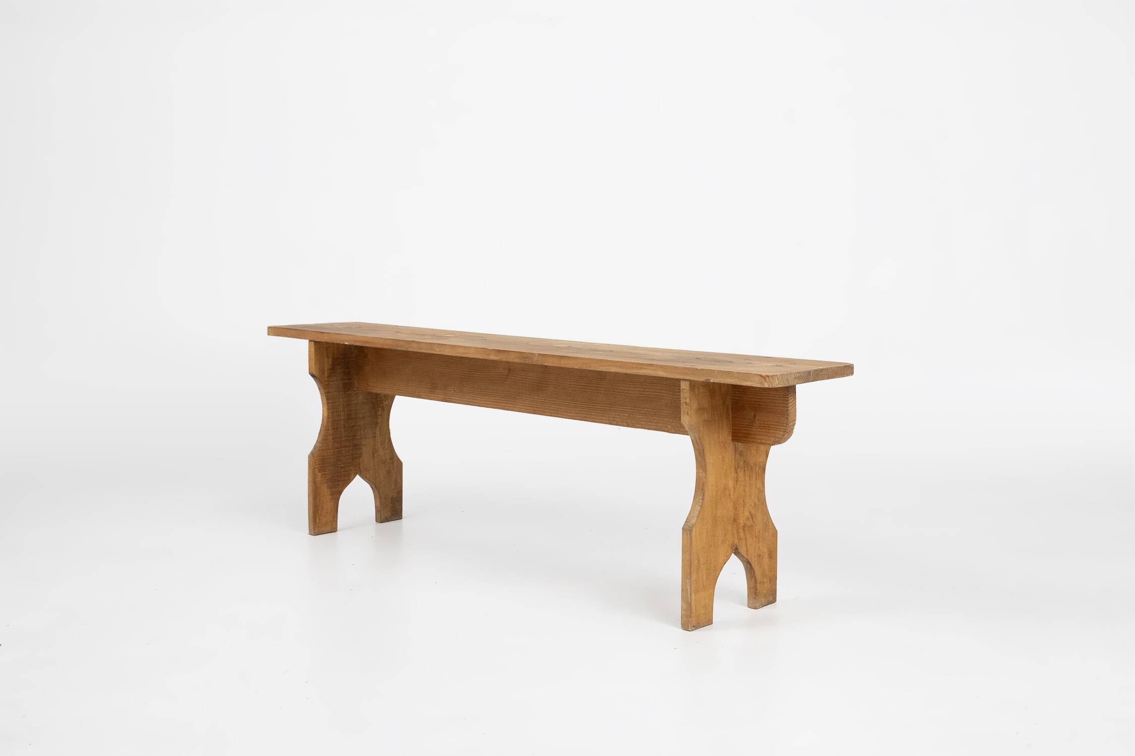Art Deco bench in solid wood, France ca. 1940