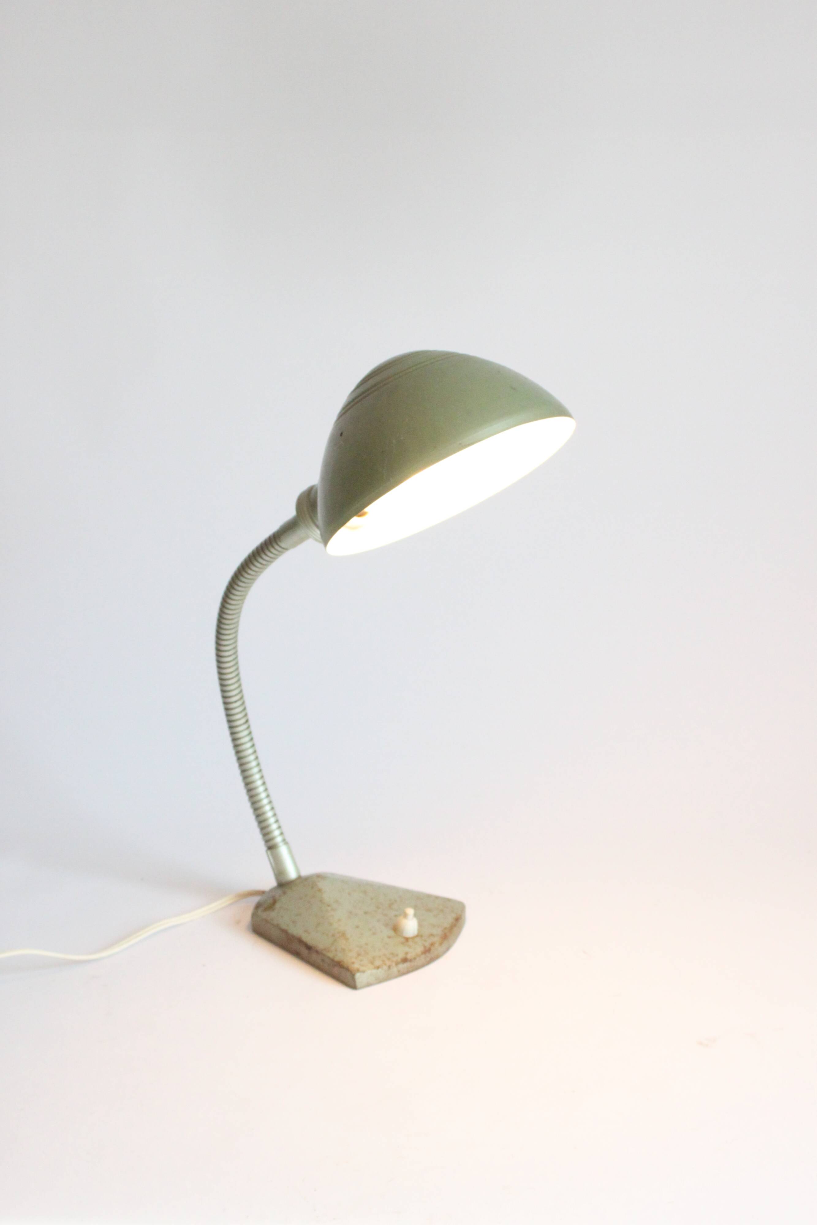 Art deco Gooseneck Desk Lamp By Erpé, Belgium 1930S