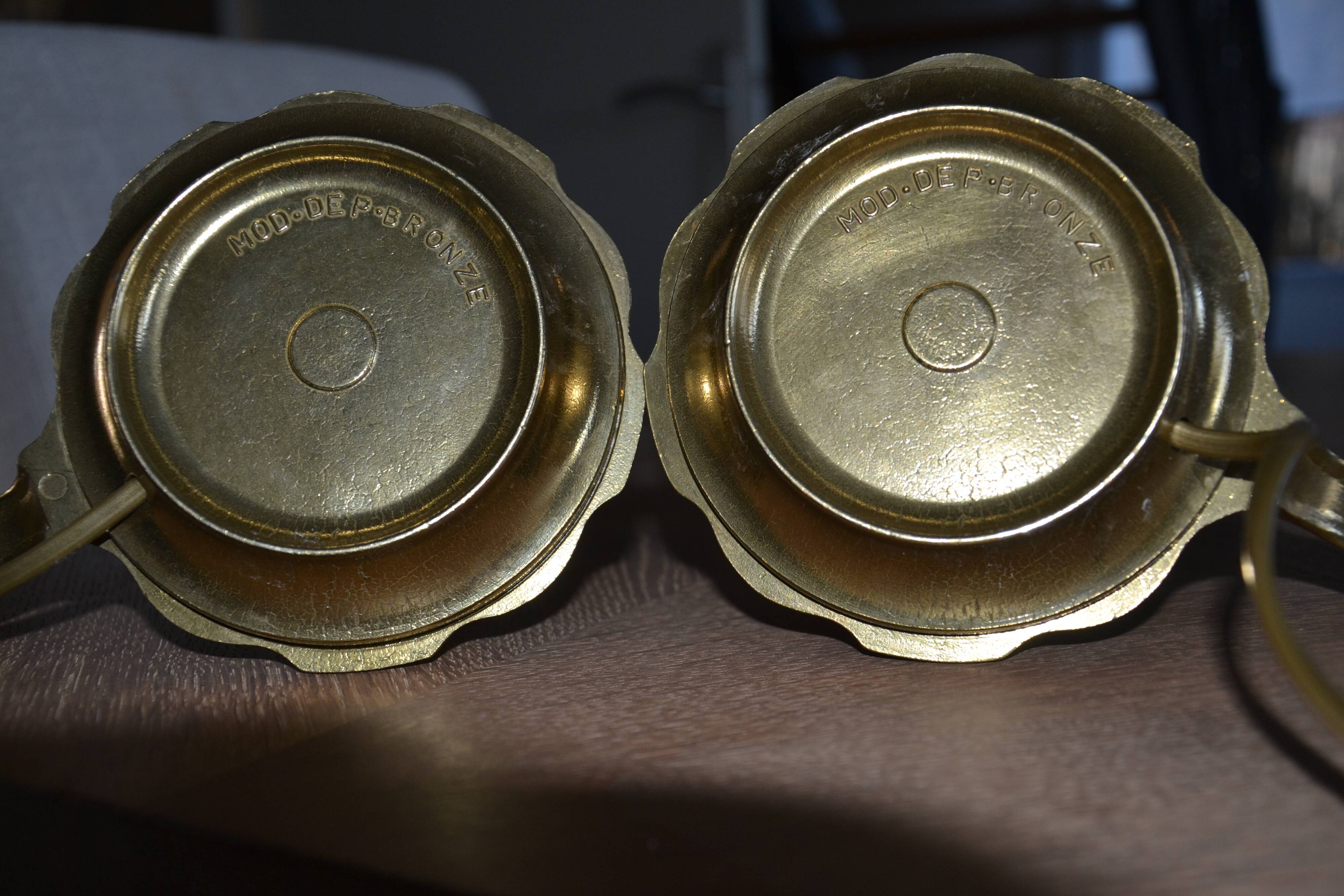 2 basement/bedside lamps in bronze