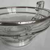 Val Saint Lambert Crystal Fruit Bowl | Silver Rim | Art Deco