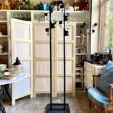 Coat rack with 8 hooks in metal and black plastic by Jean-Pierre Vitrac for Manade, 1970s
