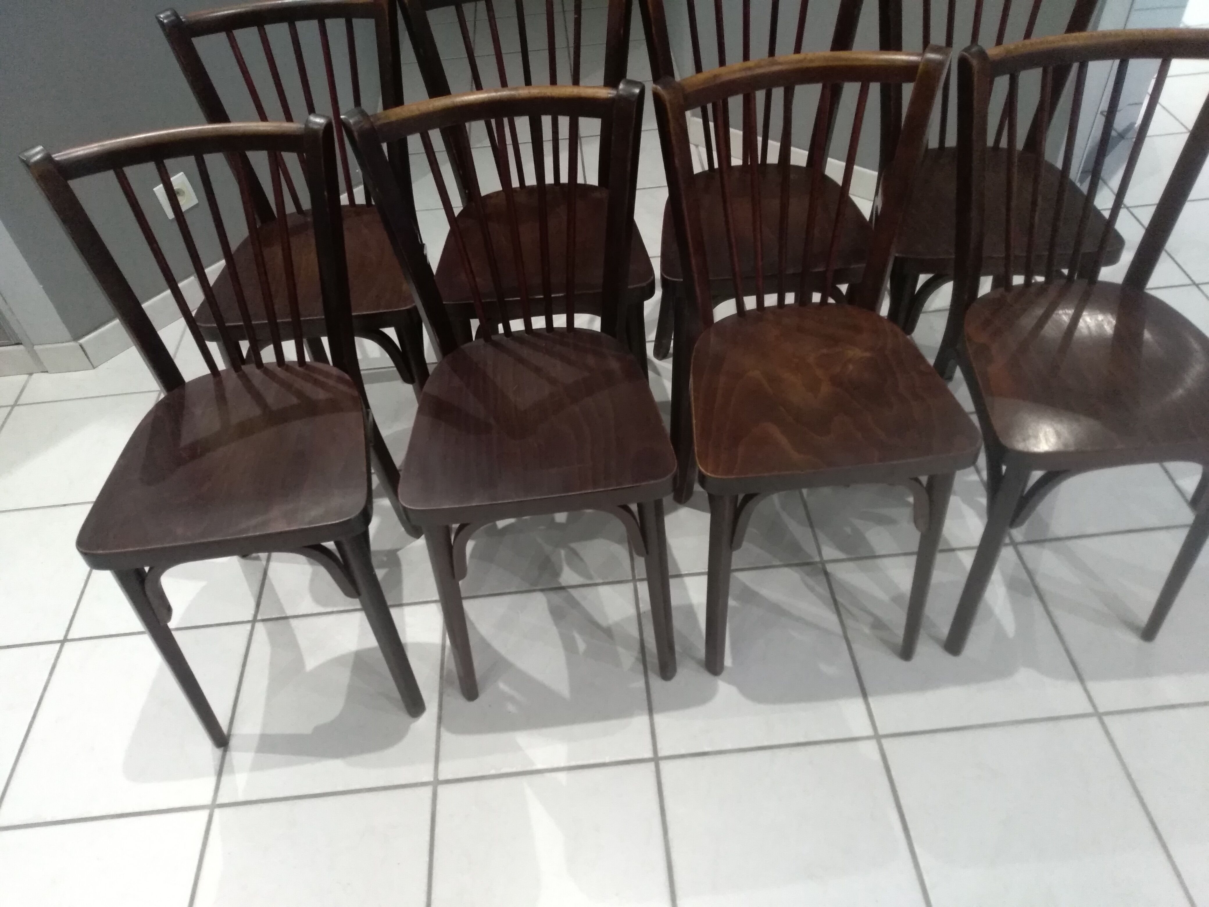 Suite of 8 chairs by Bistrot Baumann 1968