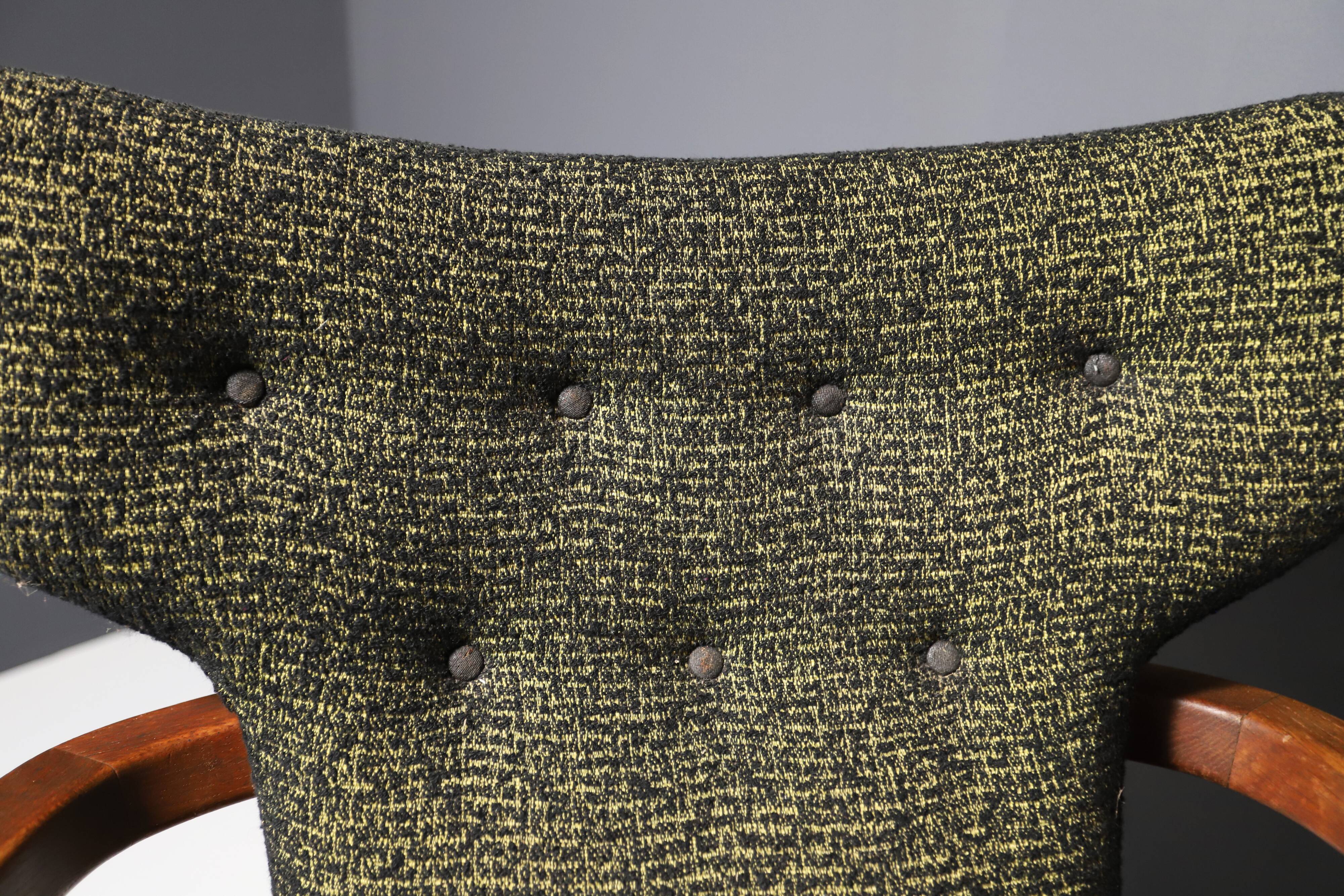 Pair of mid century wingback armchairs, Czechoslovakia, circa 1940´s