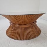 Table basse en bambou en forme de gerbe de blé par McGuire, États-Unis, vers 1970