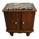 Oak and marble bedside table