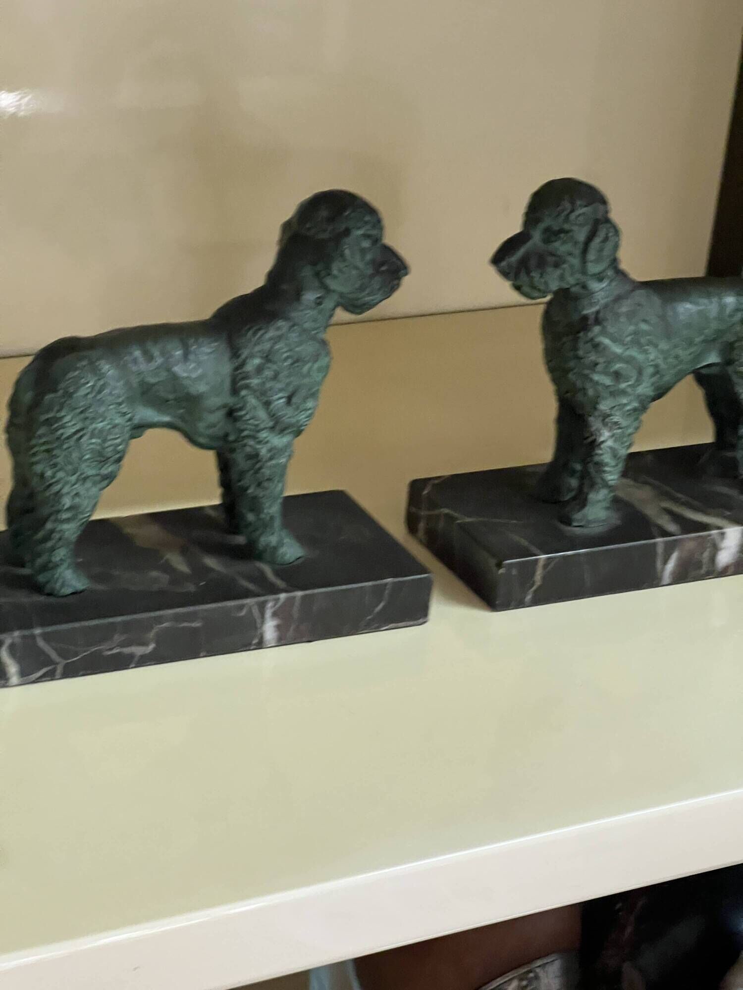 Art Deco poodle-shaped bookends