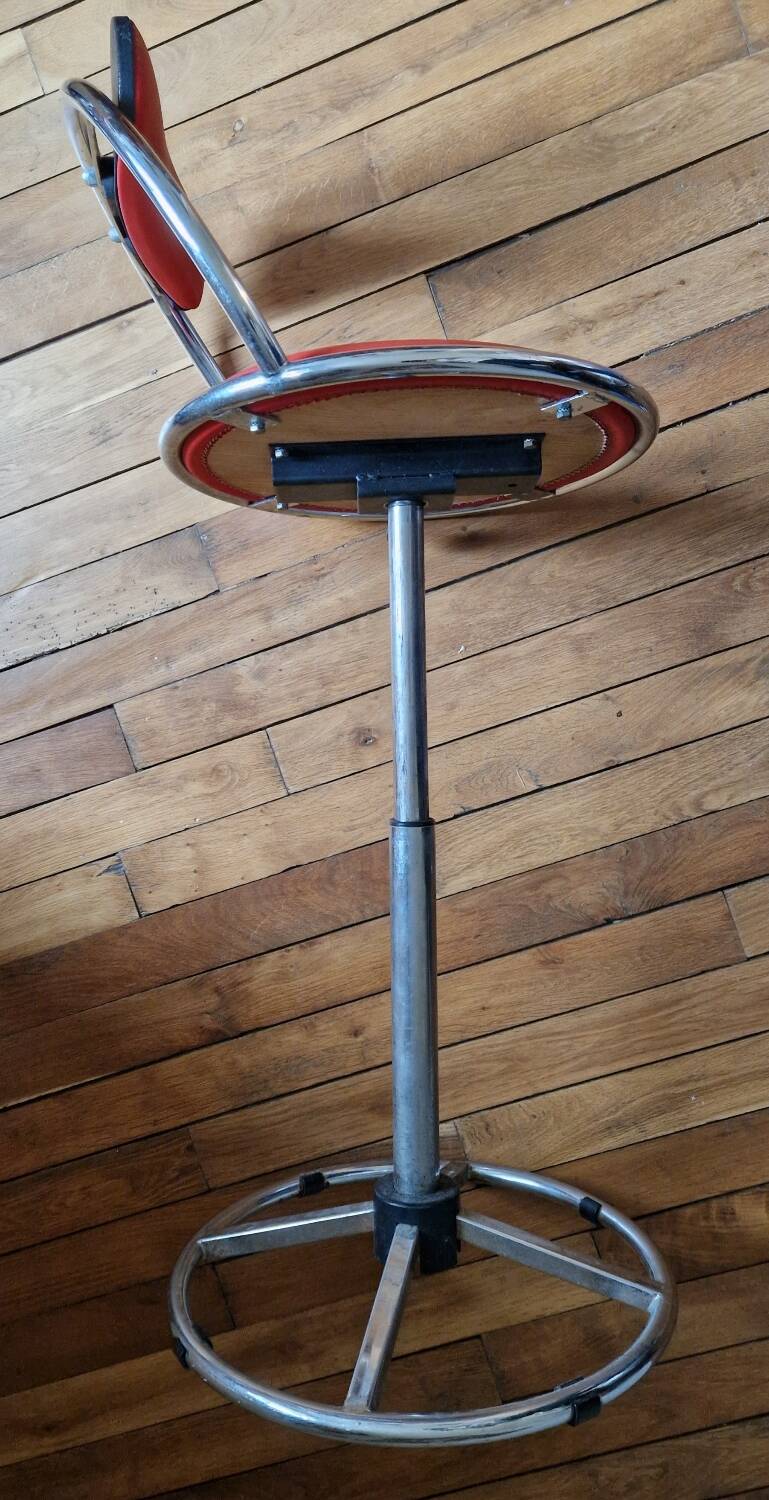 Vintage 70s Art Deco Jazz Style Stool Seat