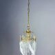 Murano glass cascade chandelier – twisted prisms & tubes, brass frame, Italy 1970s