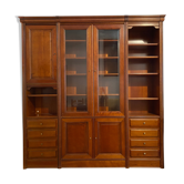 Bibliothèque/vaisselier merisier