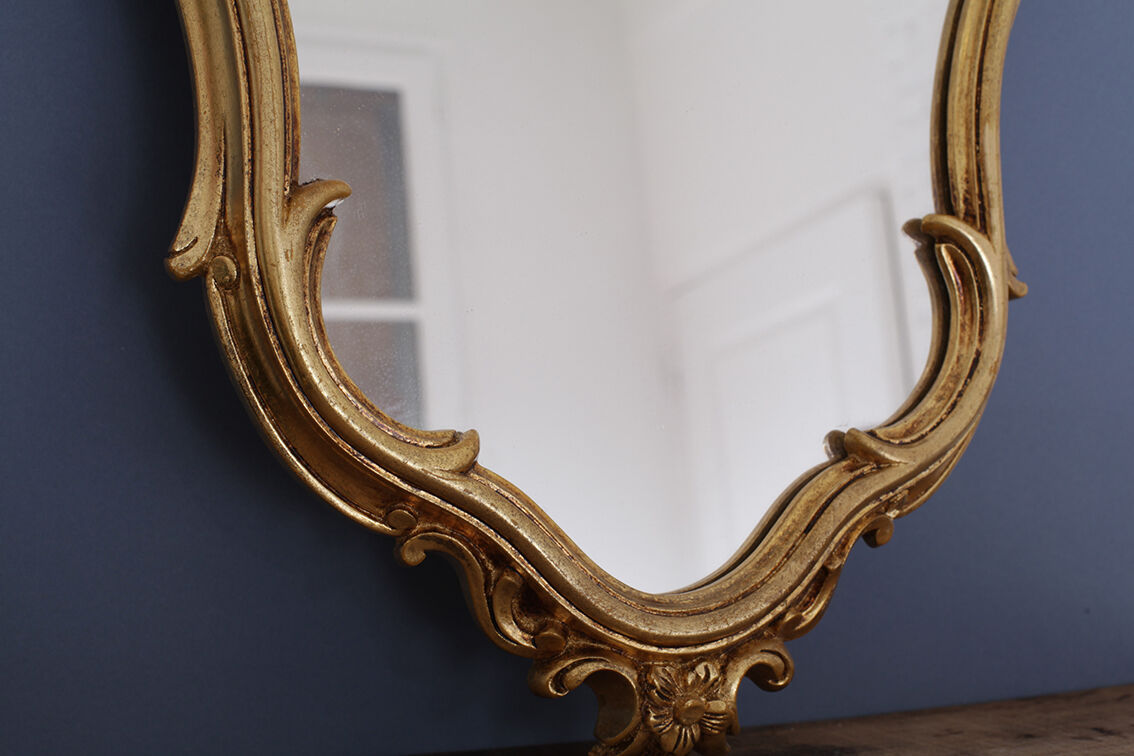 Golden rock mirror with gold leaf 43x70cm