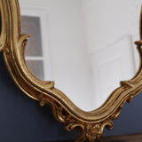 Golden rock mirror with gold leaf 43x70cm