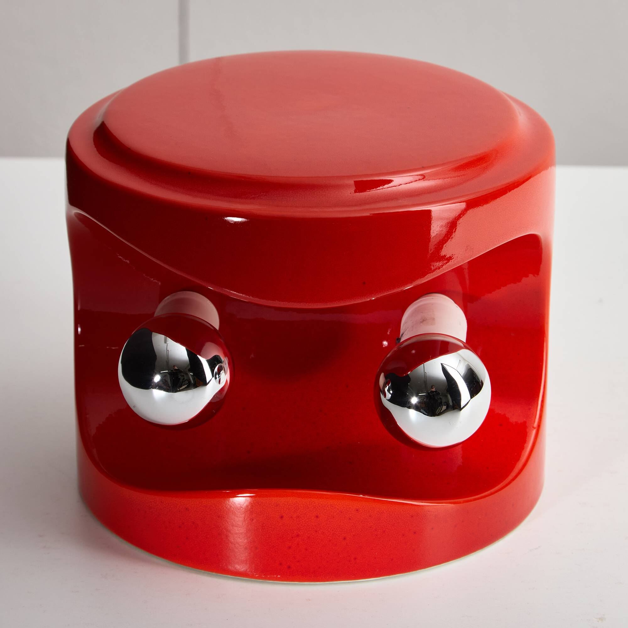 Perdomello 70 Orange Ceramic Table Lamp, 1970s