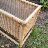 Vintage rattan planter