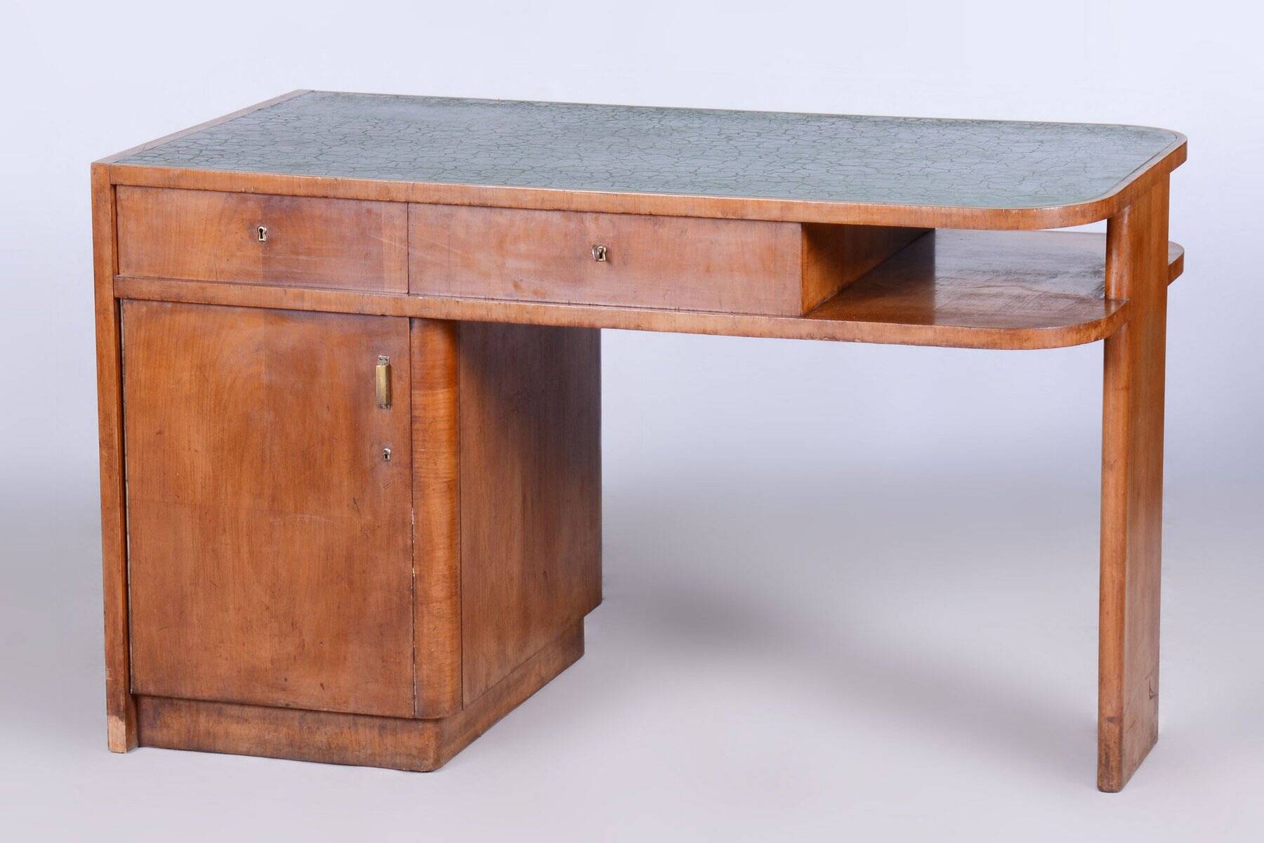 Czech Art Deco Cherry Writing Desk attributed to J. Halabala for Up Zavody, 1930s