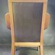 Chocolate leather armchair, wooden structure
