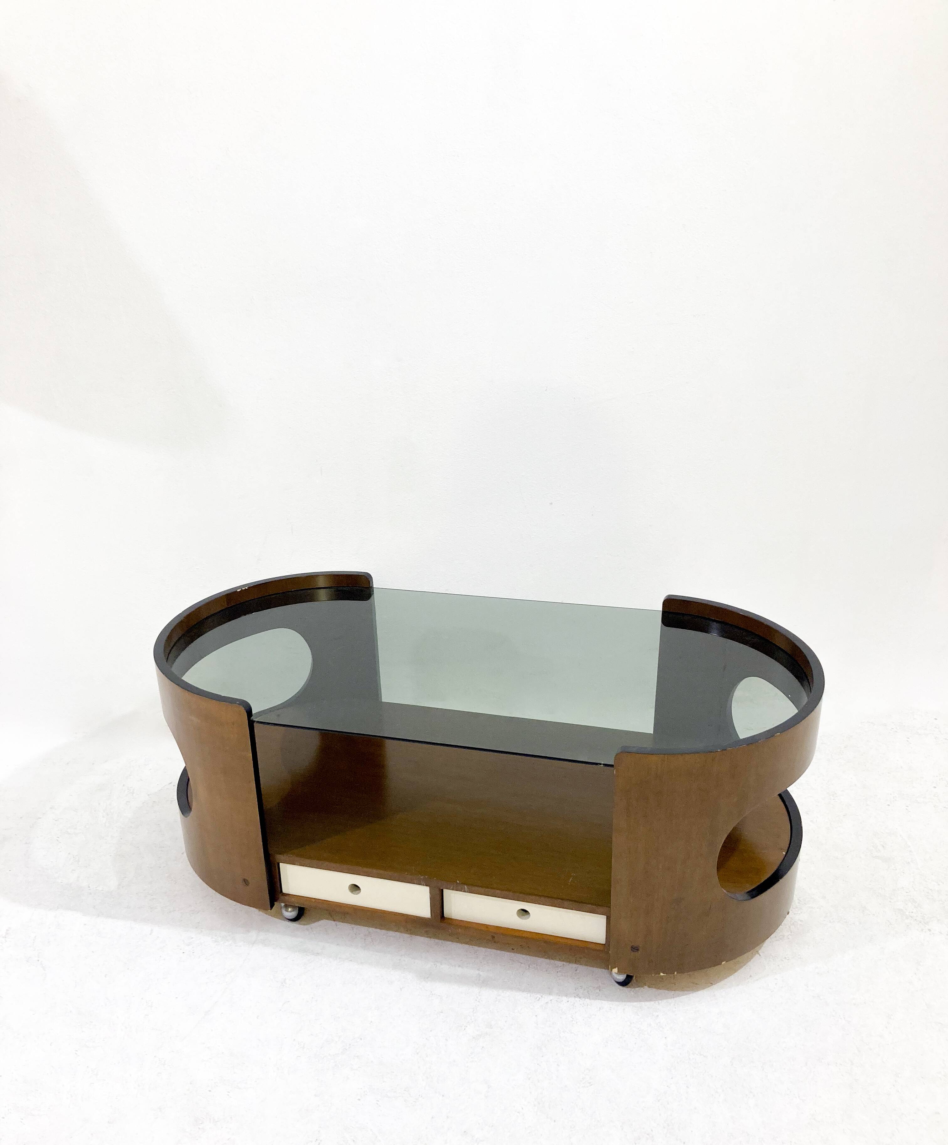 Mid-Century Moder Coffee Table in the style of Joe Colombo, 1970s
