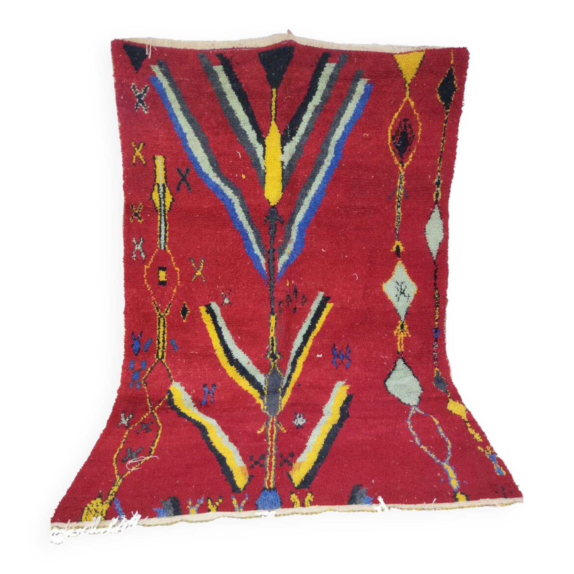 Handmade red moroccan berber rug 300 x 200 cm