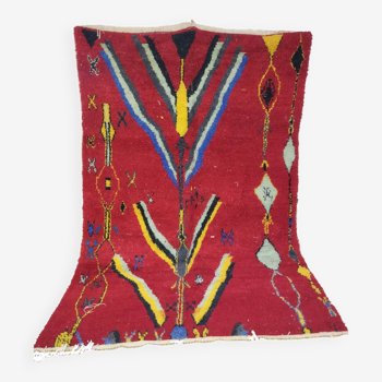 Handmade red moroccan berber rug 300 x 200 cm