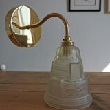 Vintage globe wall lamp in frosted glass