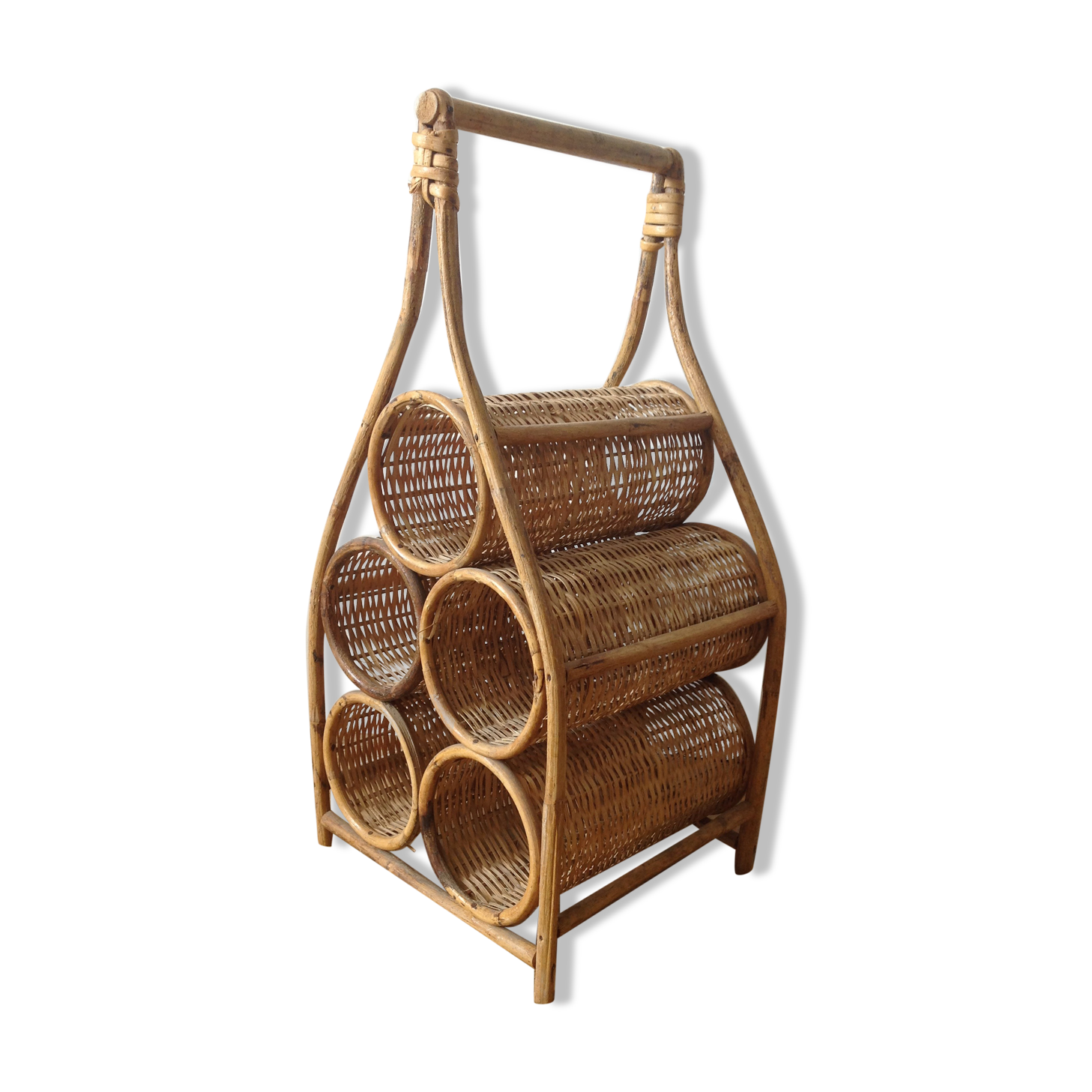 Rattan bottle locker