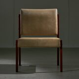 Angular, Teak Wood and Leather Chair with Copper Details, 1970s