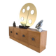 Italian Sideboard – Sculptural Wood with Bronze Handles, 1970s